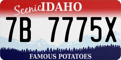 ID license plate 7B7775X