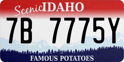 ID license plate 7B7775Y