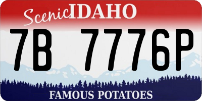 ID license plate 7B7776P