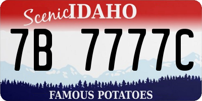 ID license plate 7B7777C