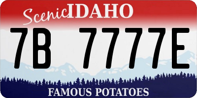 ID license plate 7B7777E