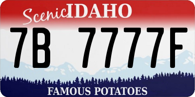 ID license plate 7B7777F