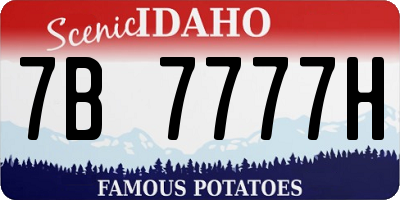 ID license plate 7B7777H