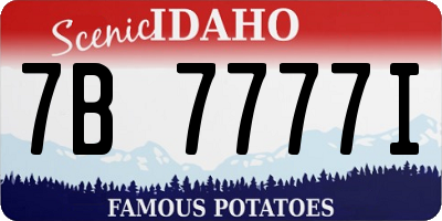 ID license plate 7B7777I