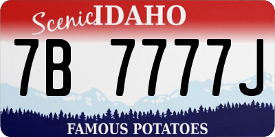 ID license plate 7B7777J