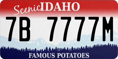 ID license plate 7B7777M