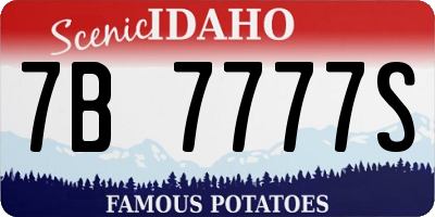 ID license plate 7B7777S