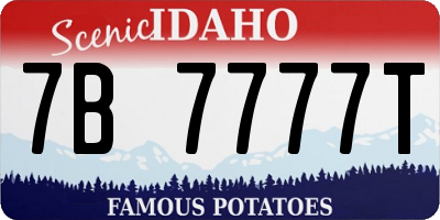 ID license plate 7B7777T
