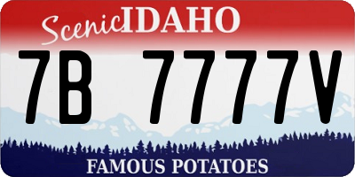 ID license plate 7B7777V