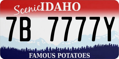 ID license plate 7B7777Y