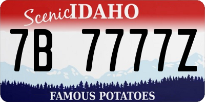 ID license plate 7B7777Z