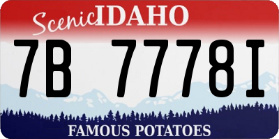 ID license plate 7B7778I