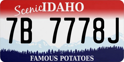 ID license plate 7B7778J