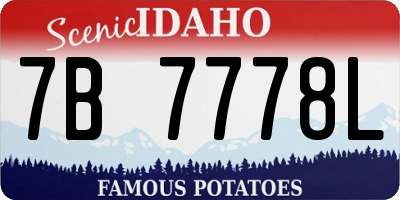 ID license plate 7B7778L