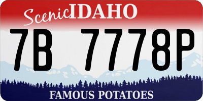 ID license plate 7B7778P