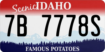 ID license plate 7B7778S