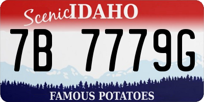 ID license plate 7B7779G