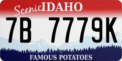 ID license plate 7B7779K