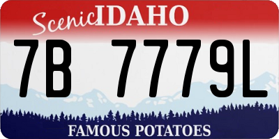 ID license plate 7B7779L