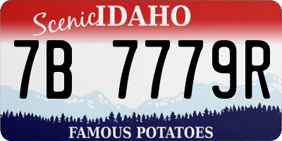 ID license plate 7B7779R