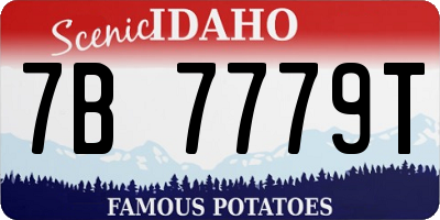 ID license plate 7B7779T