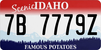 ID license plate 7B7779Z