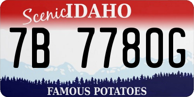 ID license plate 7B7780G