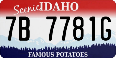 ID license plate 7B7781G