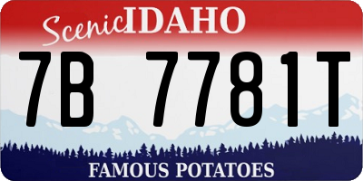 ID license plate 7B7781T