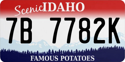 ID license plate 7B7782K
