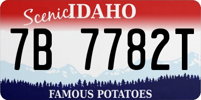 ID license plate 7B7782T