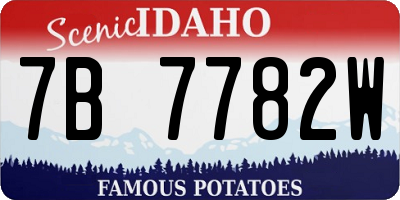 ID license plate 7B7782W