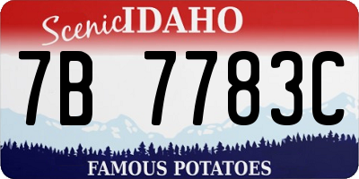 ID license plate 7B7783C