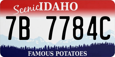 ID license plate 7B7784C