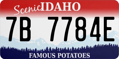 ID license plate 7B7784E