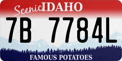 ID license plate 7B7784L