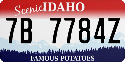ID license plate 7B7784Z