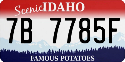 ID license plate 7B7785F