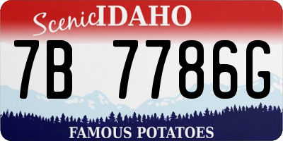 ID license plate 7B7786G