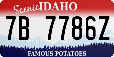 ID license plate 7B7786Z