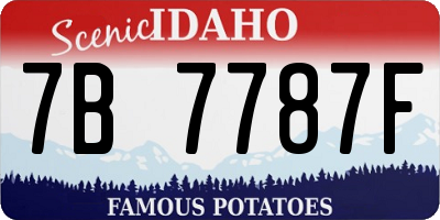 ID license plate 7B7787F