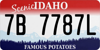 ID license plate 7B7787L