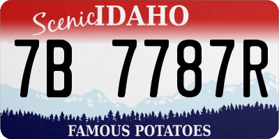 ID license plate 7B7787R