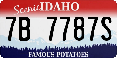 ID license plate 7B7787S