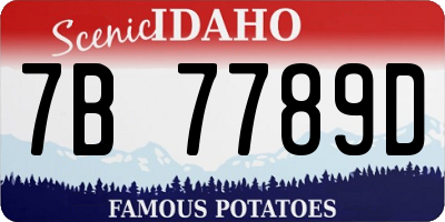 ID license plate 7B7789D