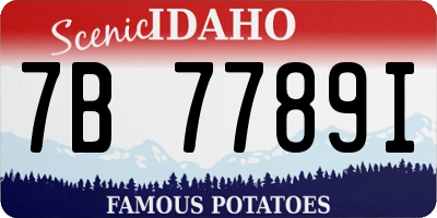 ID license plate 7B7789I