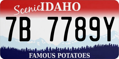 ID license plate 7B7789Y