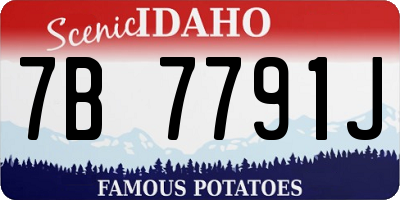 ID license plate 7B7791J