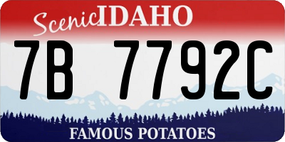 ID license plate 7B7792C