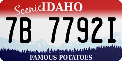 ID license plate 7B7792I